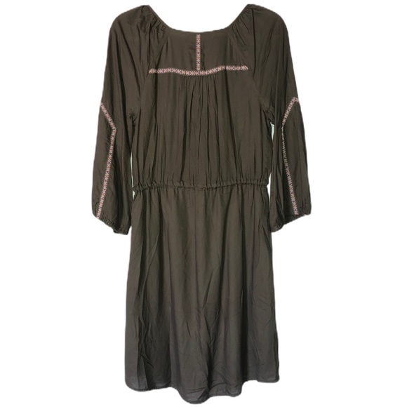 Anthropologie Olive Green Edme&Esyllte Boho Dress - Picture 4 of 6